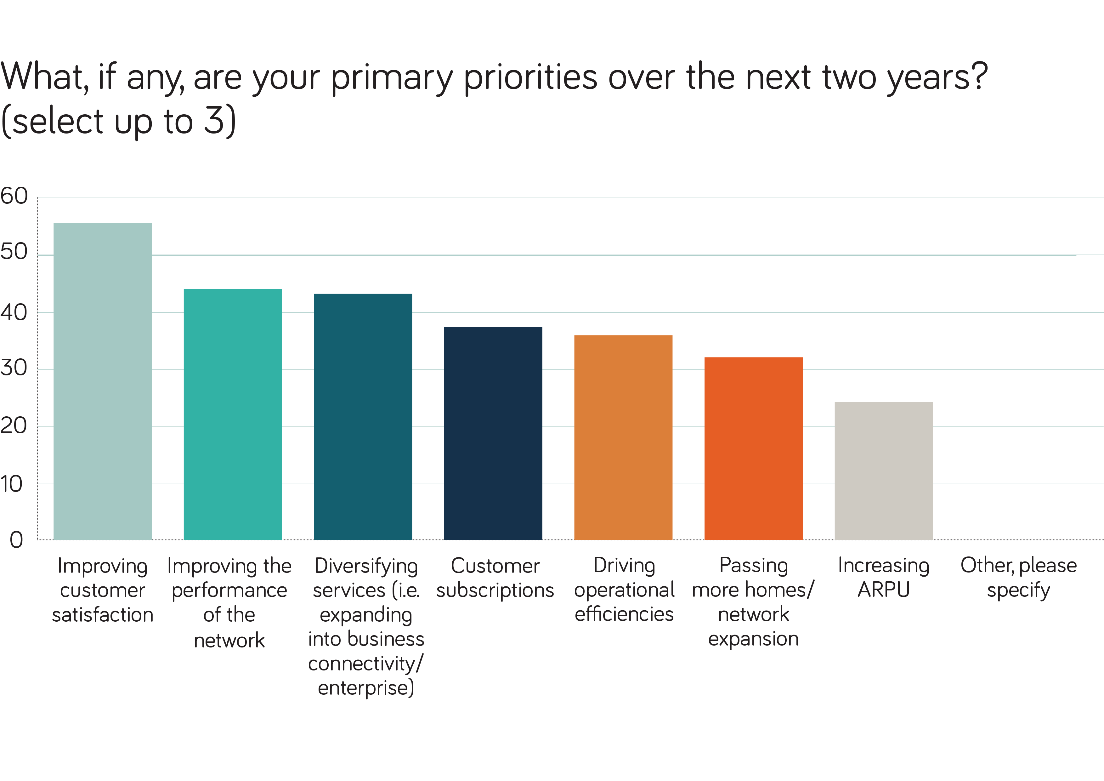 Altnets bar chart showing their main priorities over the next two years