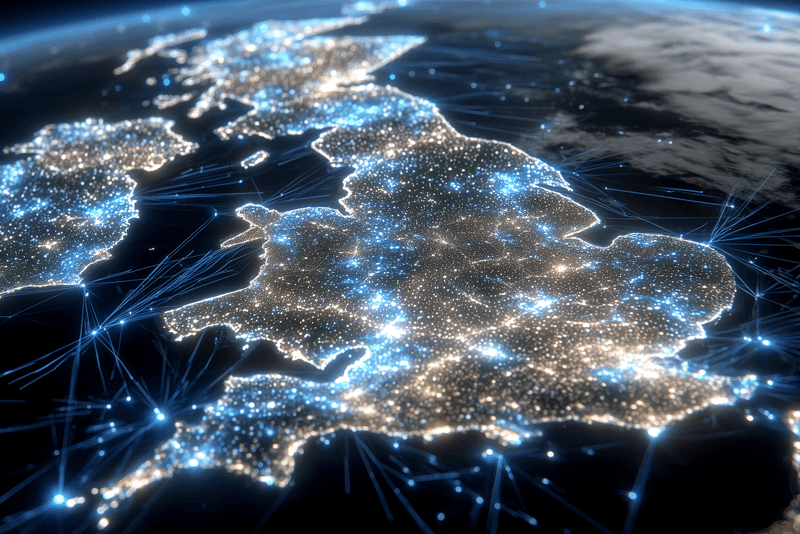 AI connectivity across UK regions - graphic representation for report
