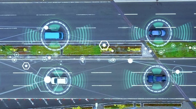 Connected vehicles on a road -- far edge network